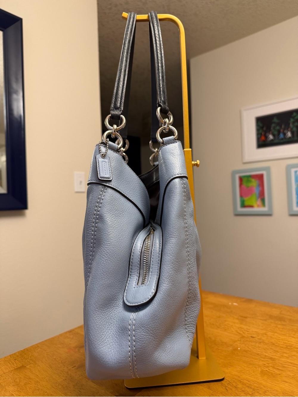 Rare Coach Light Blue and Navy Lexy Bag f38991 - Picture 3 of 12